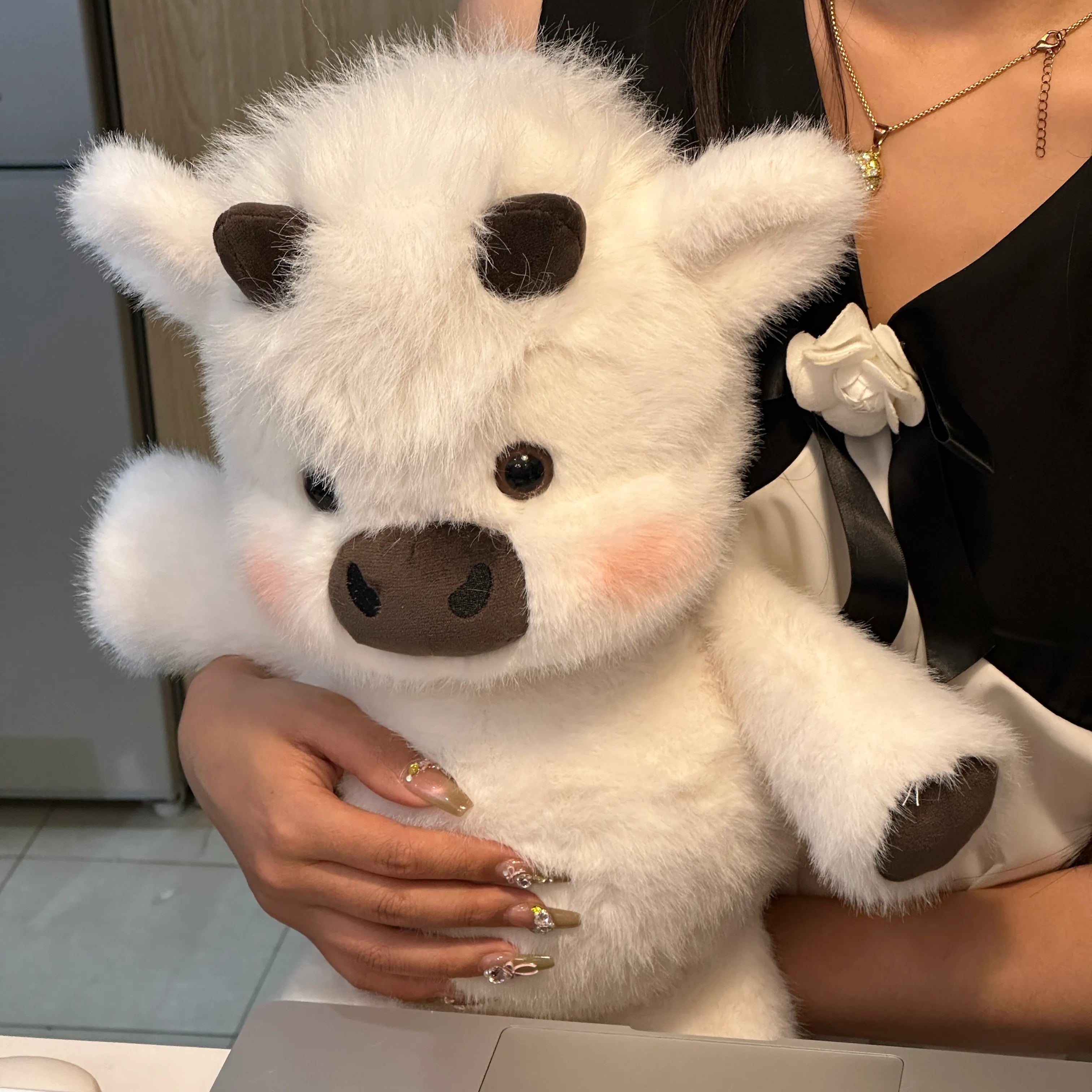 Cute Running Scottish Highland Cow Stuffed Animal