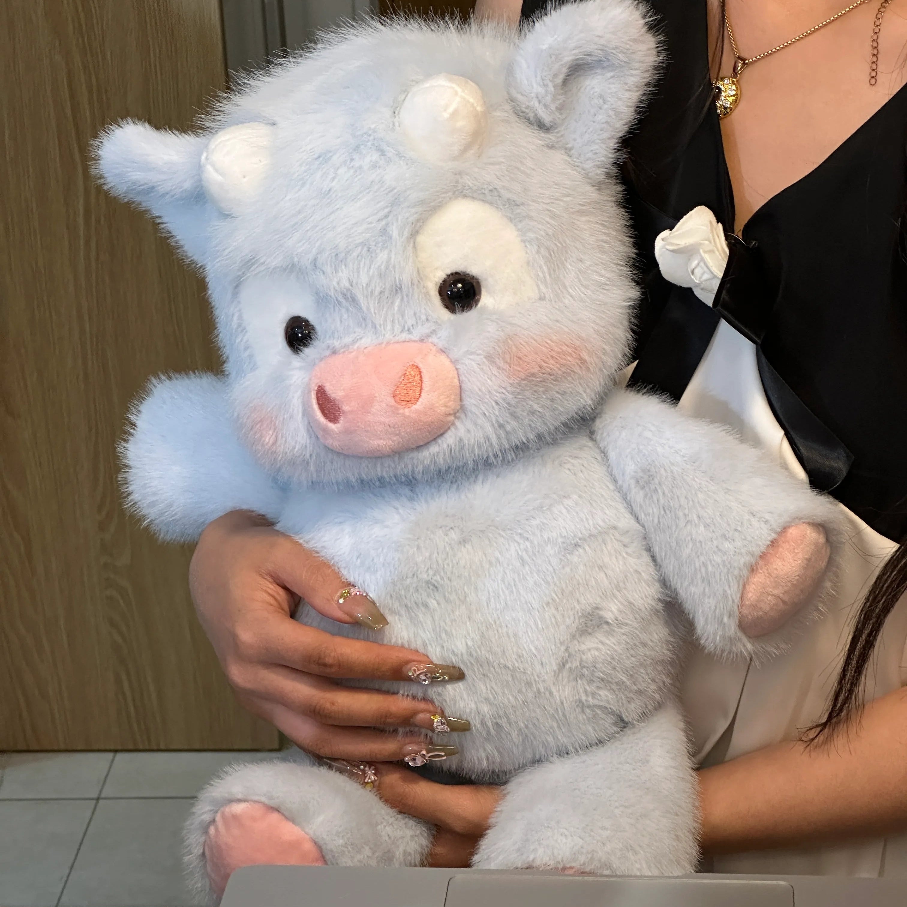 Cute Running Scottish Highland Cow Stuffed Animal