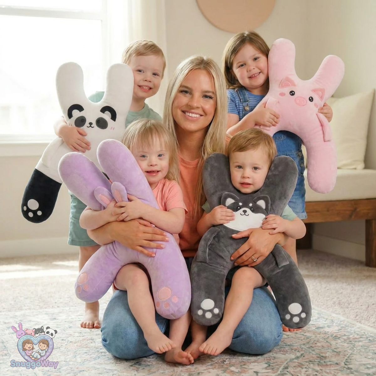 Kids X-Shaped Travel Hug Pillow 🧸 Cozy Car Nap Buddy