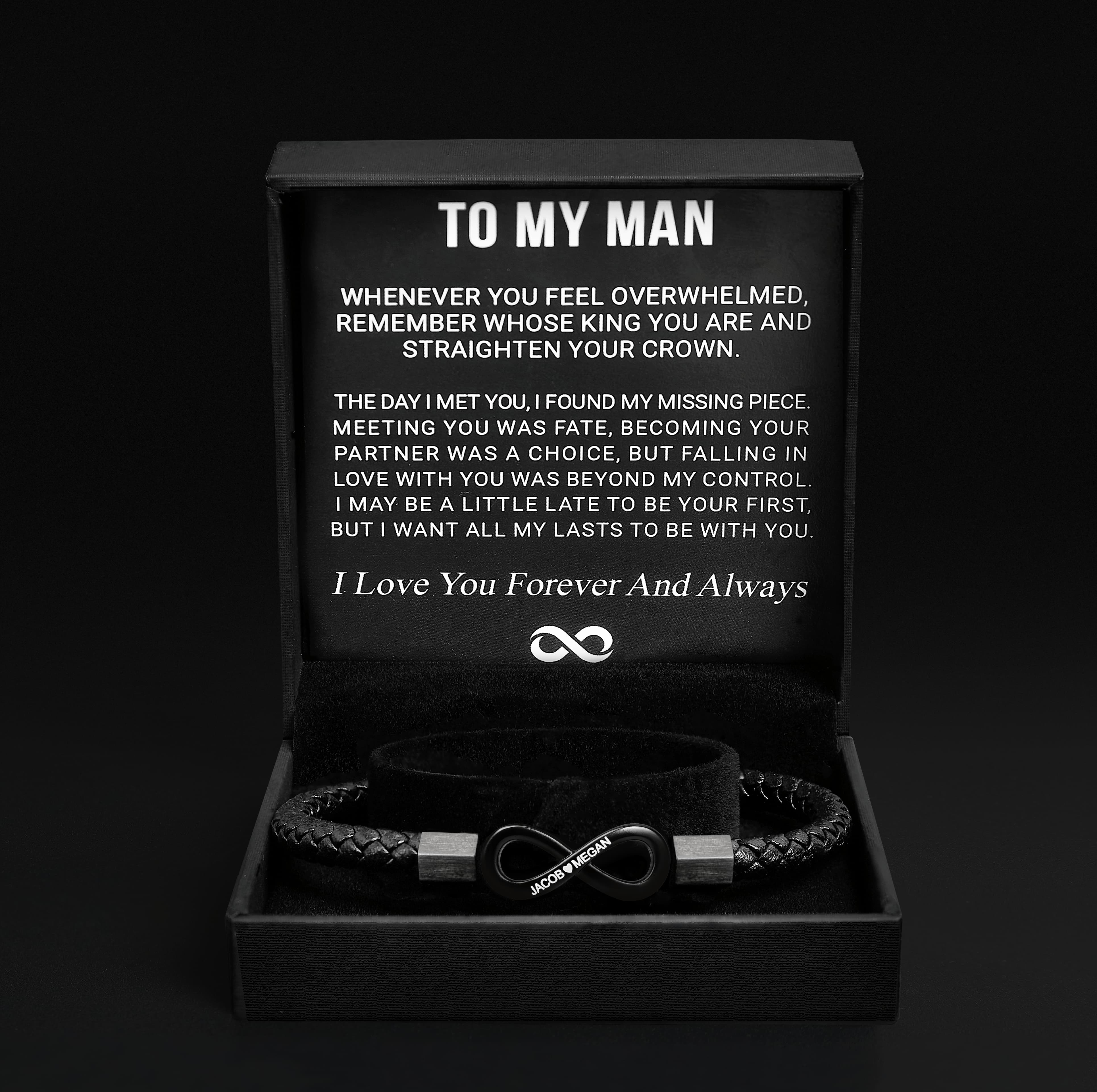 « À Mon Homme » - Bracelet Personnalisé Infini