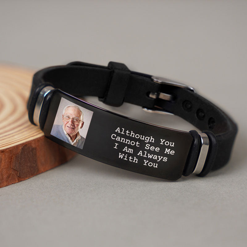 Custom Photo I'll Carry You - Memorial Gift For Family, Siblings, Friends, Pet Lovers - Personalized Engraved Bracelet