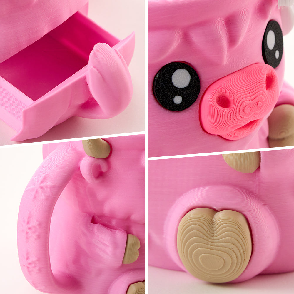 Support de pinte de crème glacée Highland Cow avec poignée et cuillères