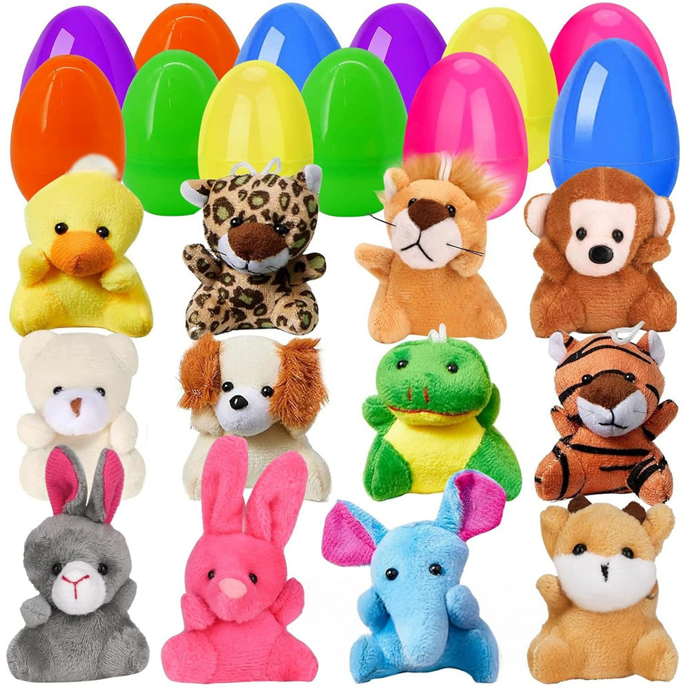 Prefilled Easter Eggs Filled with Plush Animal Toys 12/24/36 Pcs