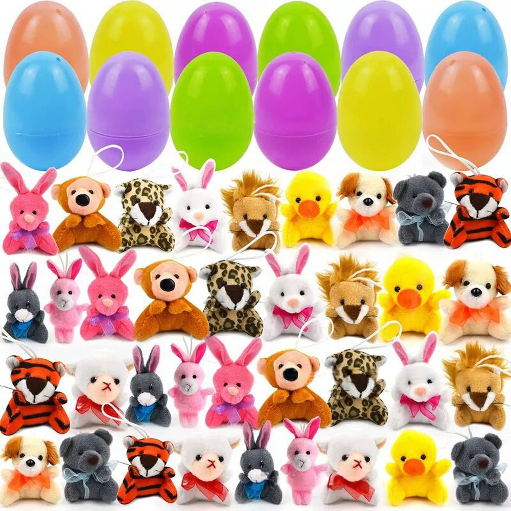 Prefilled Easter Eggs Filled with Plush Animal Toys 12/24/36 Pcs