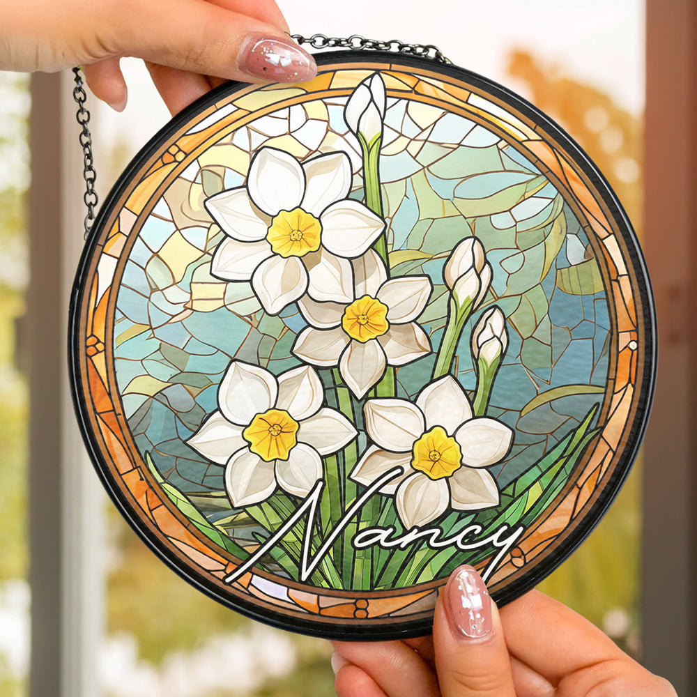 Where Flowers Bloom So Does Hope - Personalized Custom Window Hanging Suncatcher