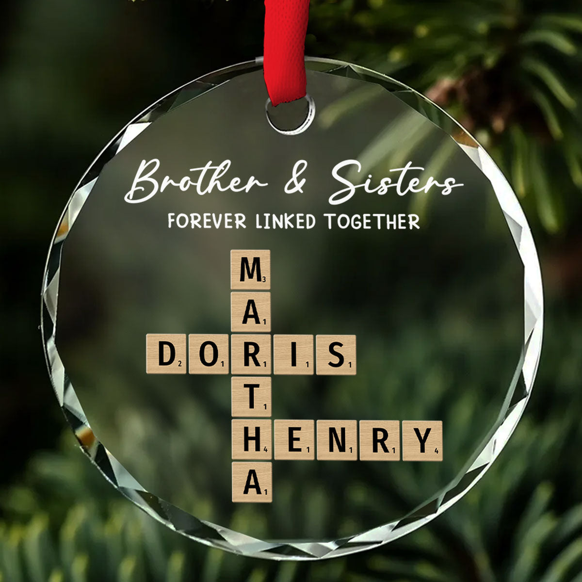 Family Roots Keep Us Together - Personalized Custom Glass Ornament