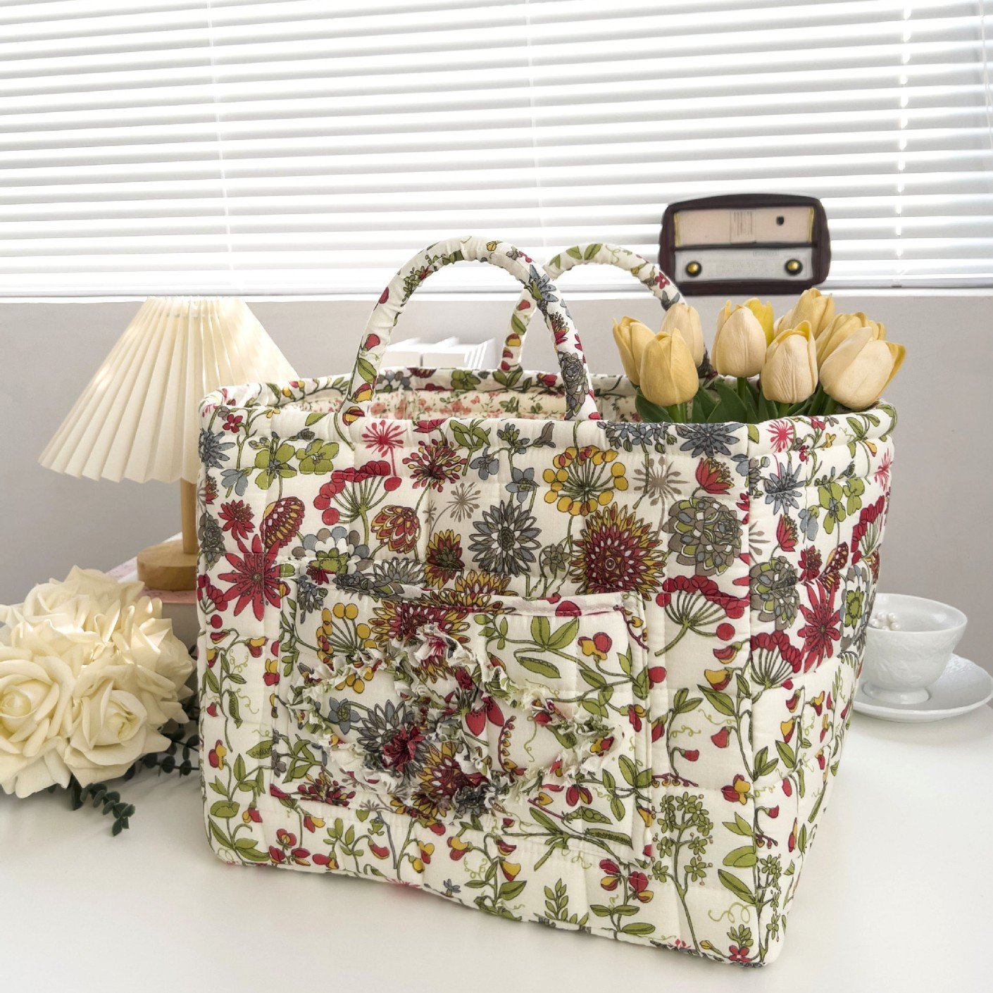 Panier de rangement en tissu bohème