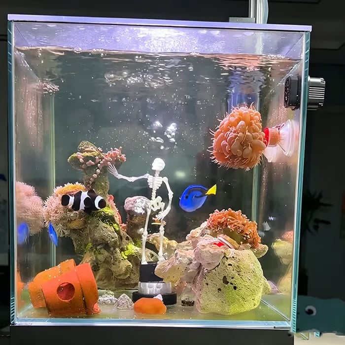 Dancing Skeleton Bubble Aquarium Ornament