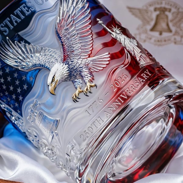 USA 250th Anniversary Whiskey Glass