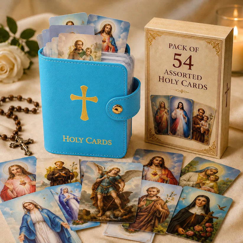 Catholic Leather Holy Card Holder with Snap Closure