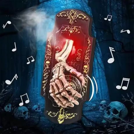 Gothic Skeleton Hand Doorbell – Motion Activated Haunted Door Decoration