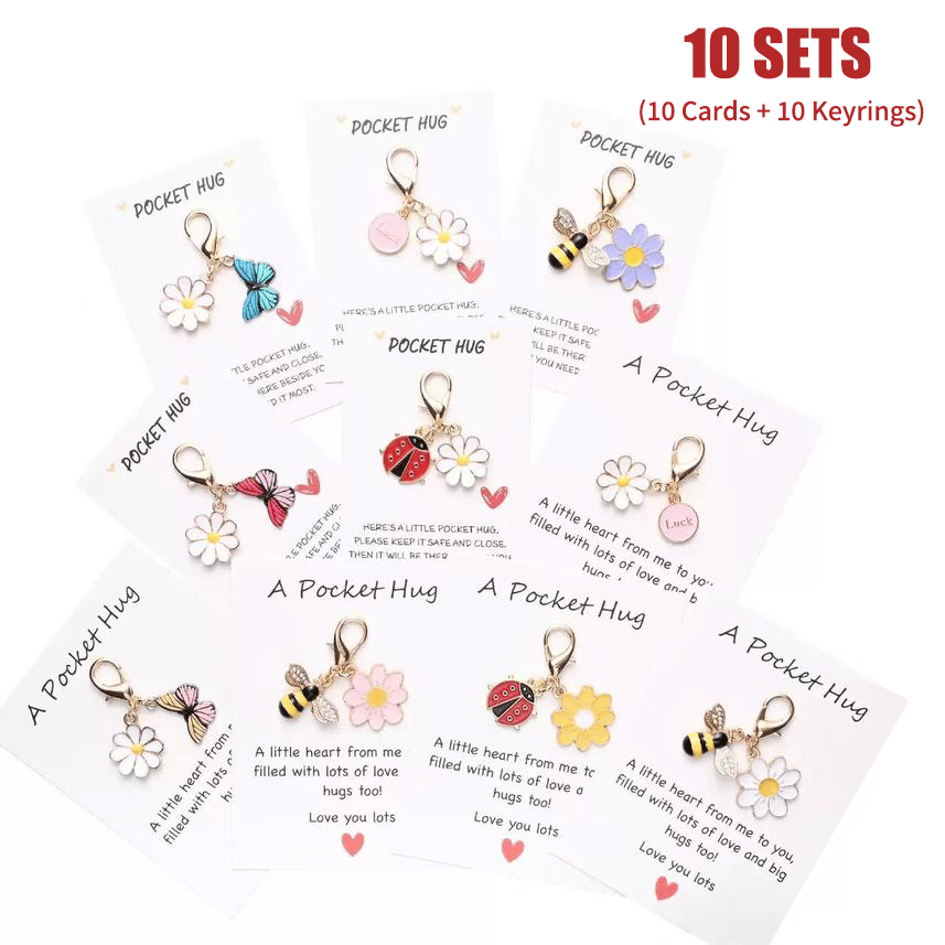Fabriqués à la main – 20 ensembles de petits cadeaux câlins (papillon, coccinelle, fleur, abeille)
