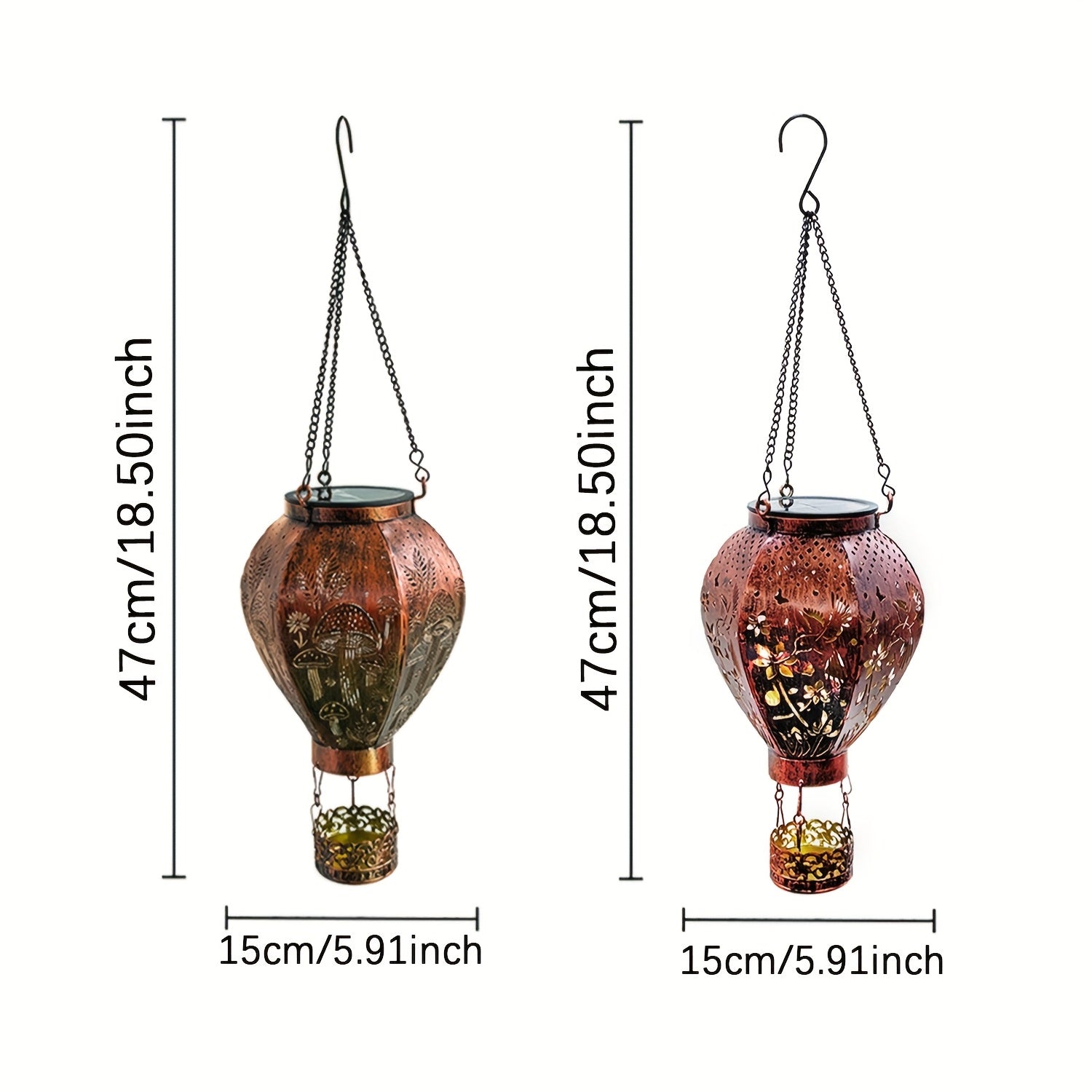 Solar Hot Air Balloon Lantern – Outdoor Garden Decor with Auto-On LED Light