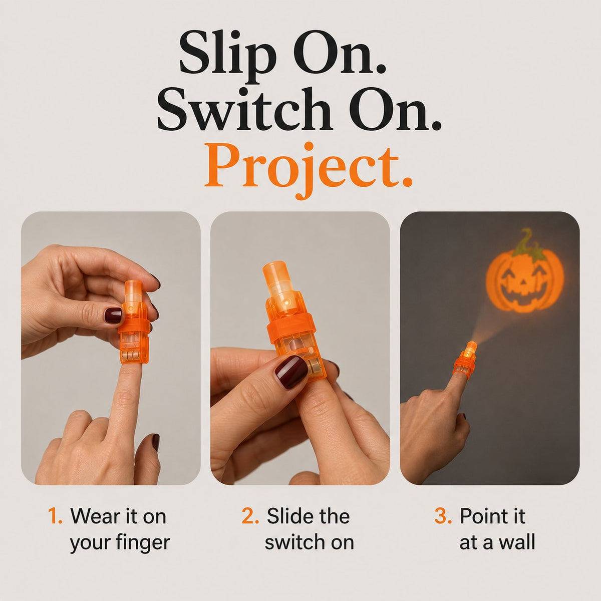 Halloween Finger Projector Lights – Mini Pattern Projector