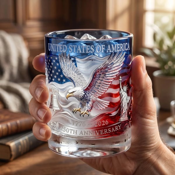 USA 250th Anniversary Whiskey Glass