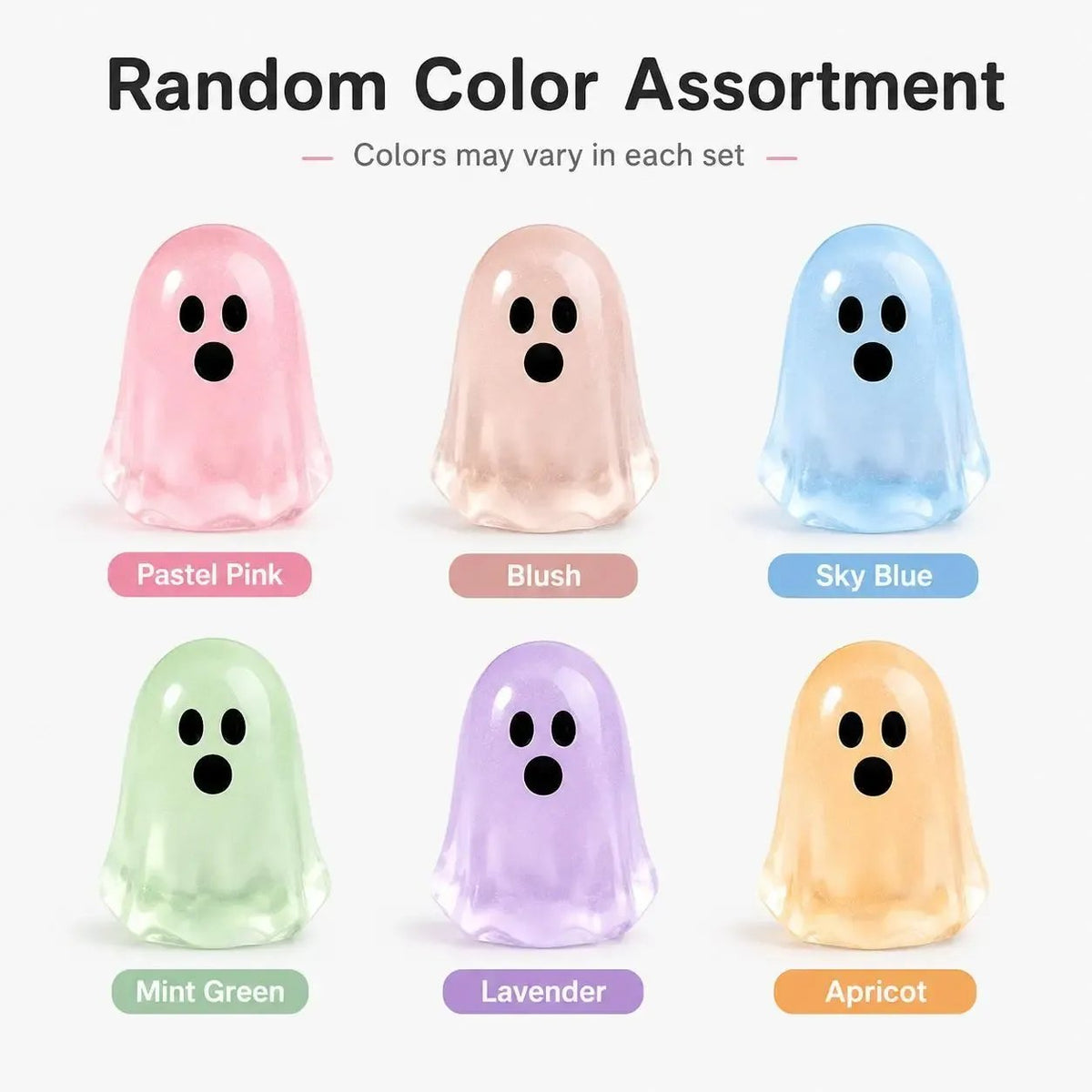 Glow-in-the-Dark Cute Ghost Resin Bead Set