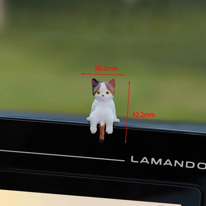 Hand-Painted Mini Cat Desk Figurines – Set of 5 Cute Cartoon Kitty Companions