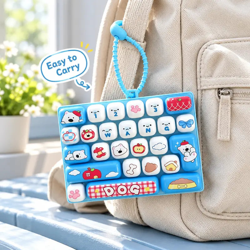 ⌨️ Cute Mini Keyboard Keychain – 4 Adorable Pastel Styles!