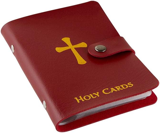 Catholic Leather Holy Card Holder with Snap Closure