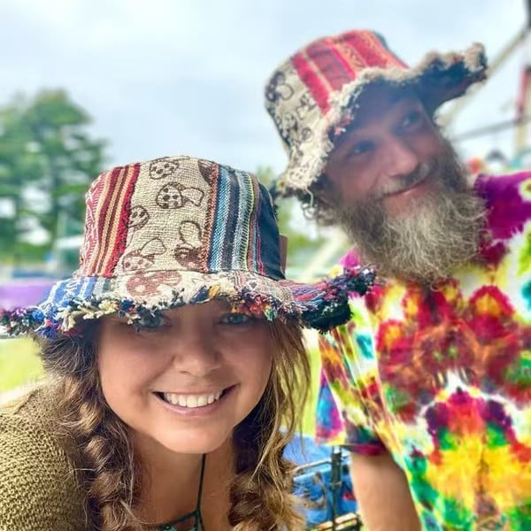 Frayed Patchwork Bucket Hat
