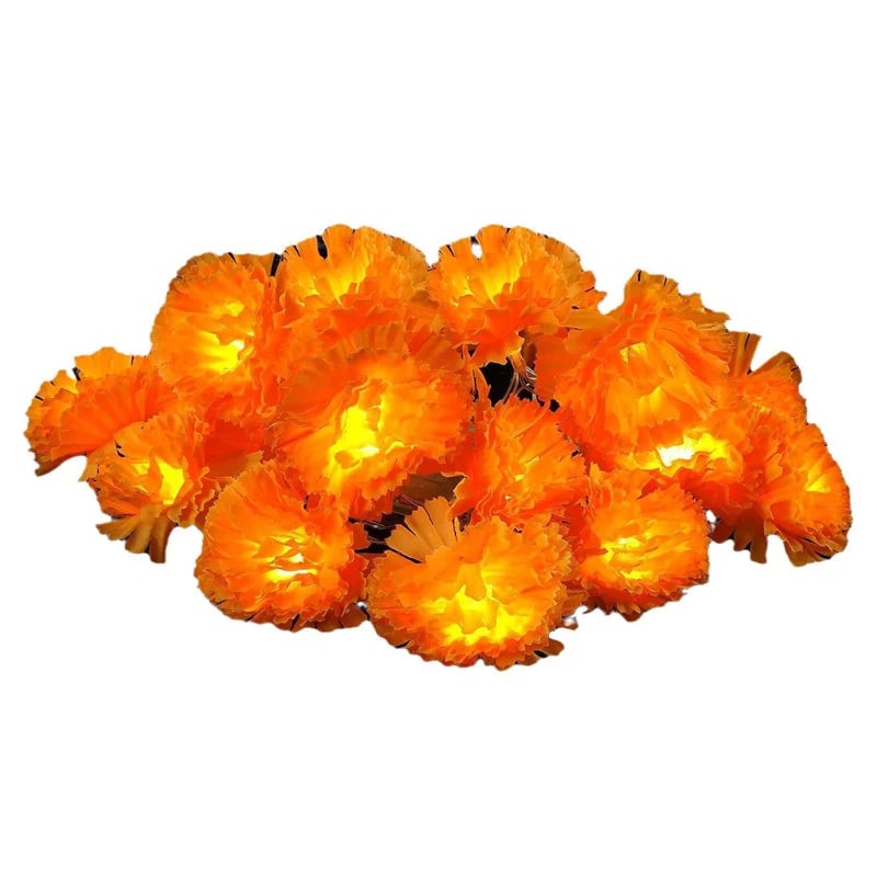 Artificial Marigold Flower LED String Lights