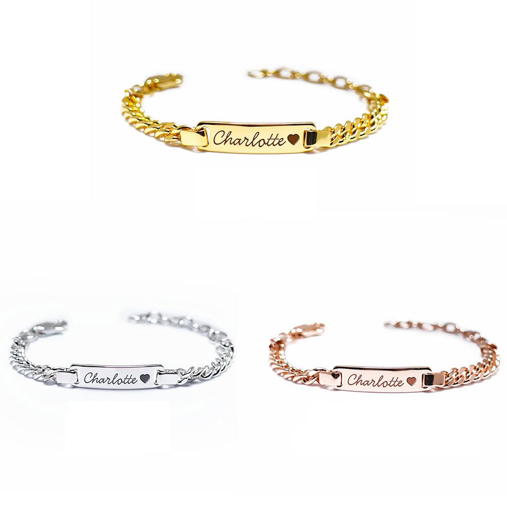 Personalized Baby Name and Birthstone Bracelet