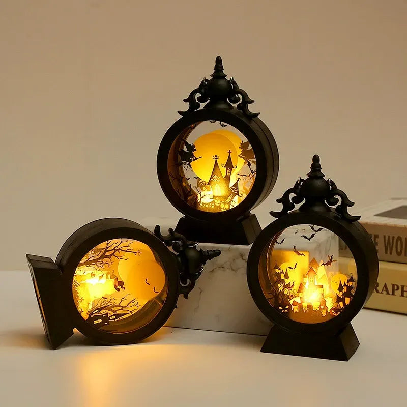 Halloween Retro Round Portable Lantern