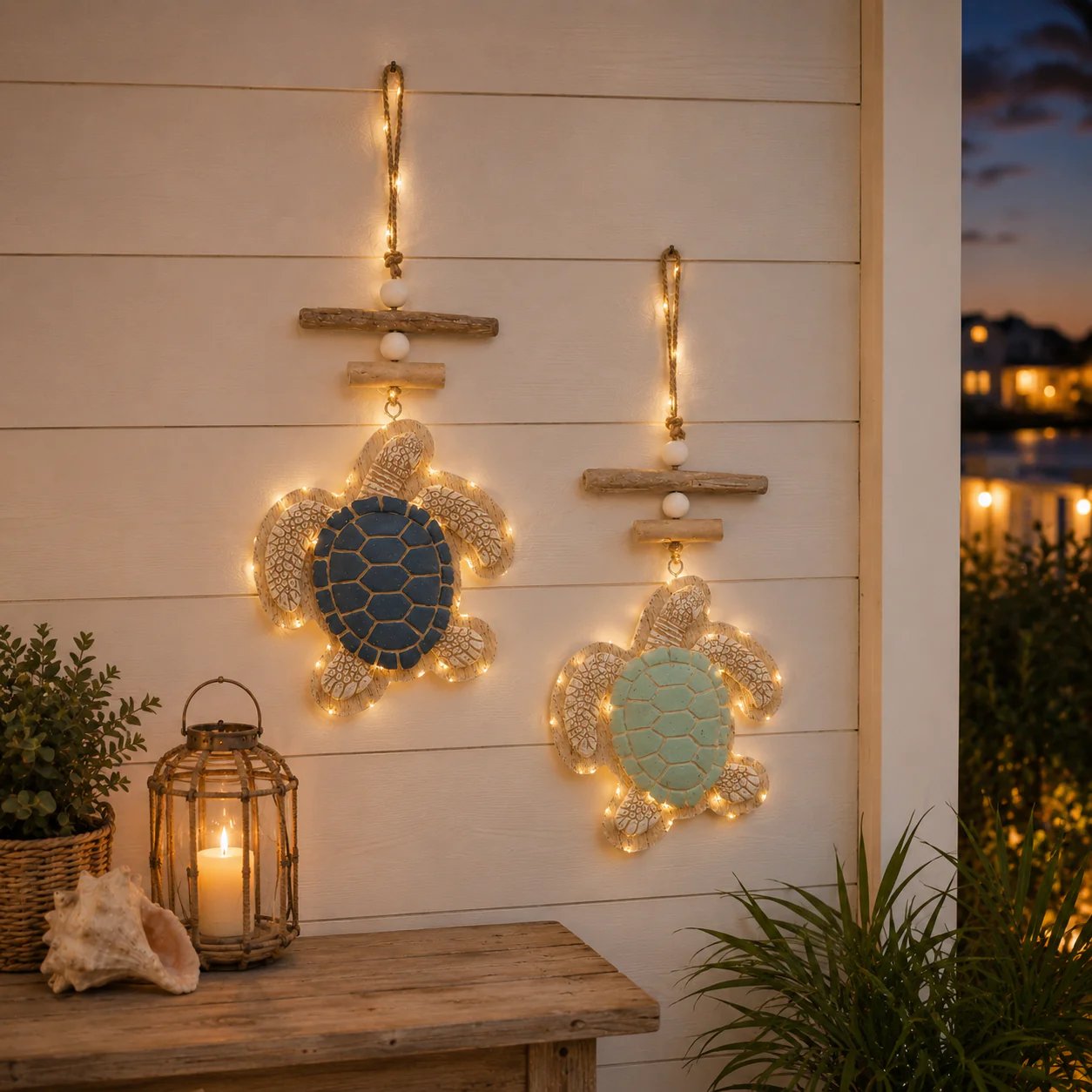 Glowing Coastal Sea Turtle Wall Art
