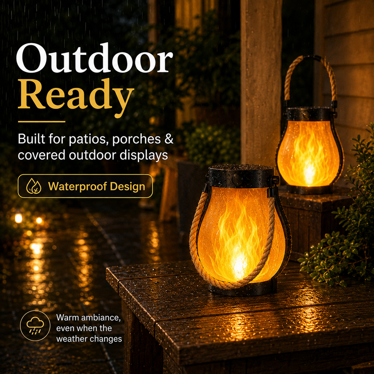 2-Pack – Solar Flickering Flame Lanterns
