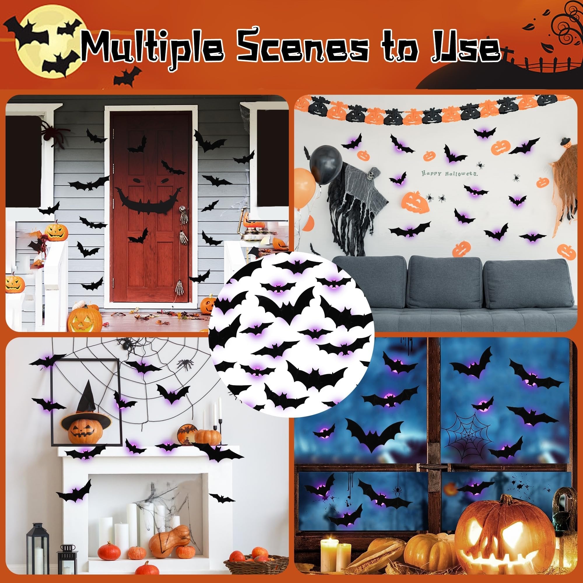 2026 Halloween Must-Have: 3D Bat Light Decoration Set