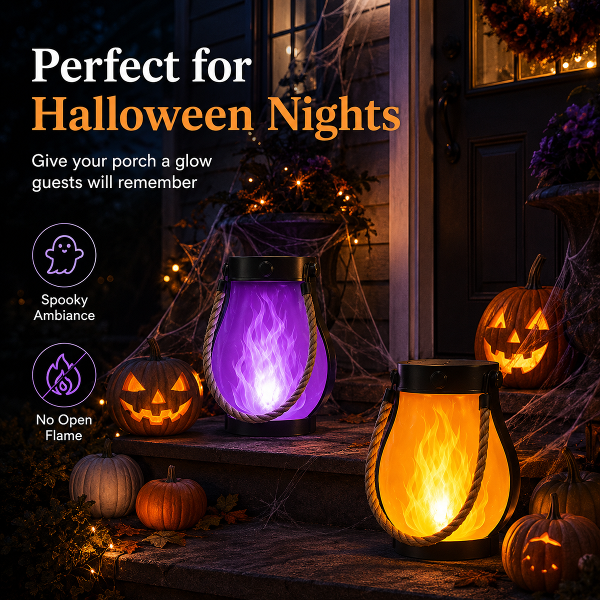 2-Pack – Solar Flickering Flame Lanterns