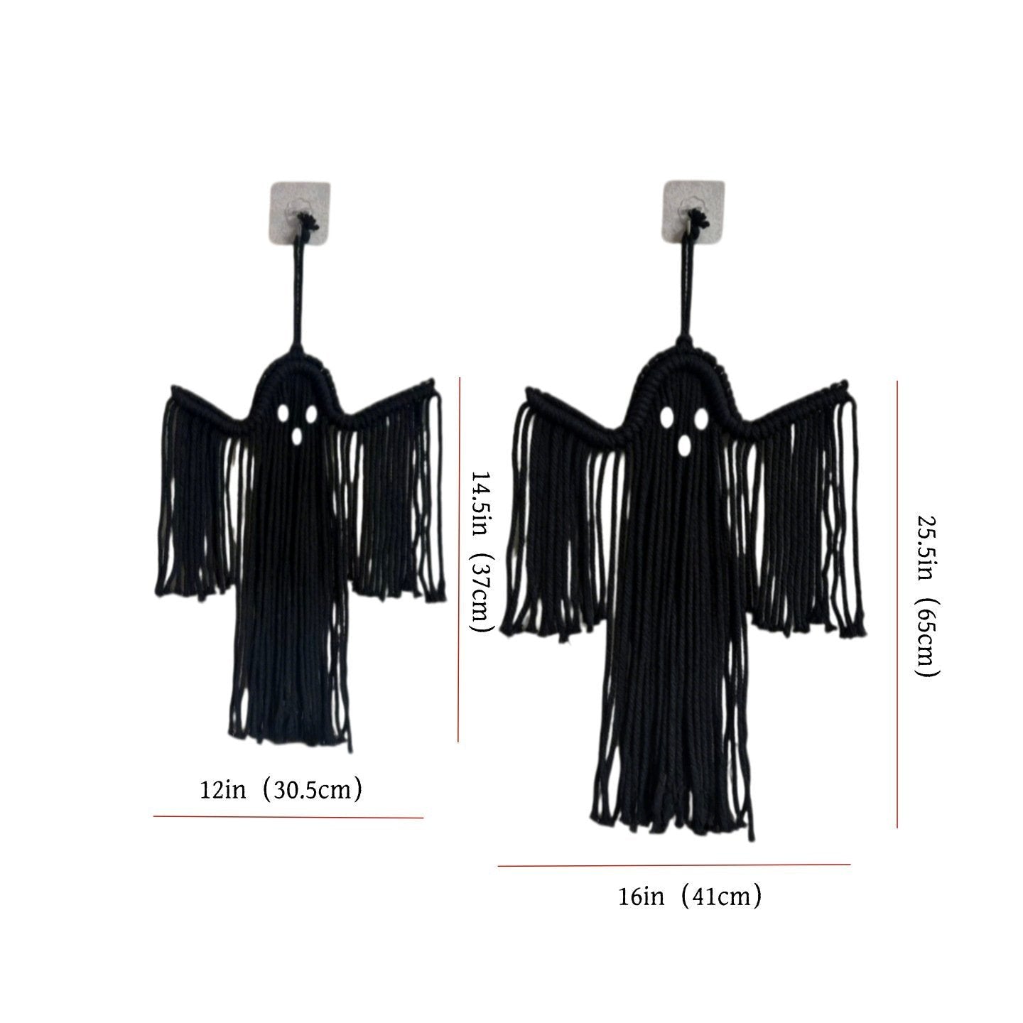 Woven Halloween Ghost Wall Decor - Handmade Boho Hanging Decoration