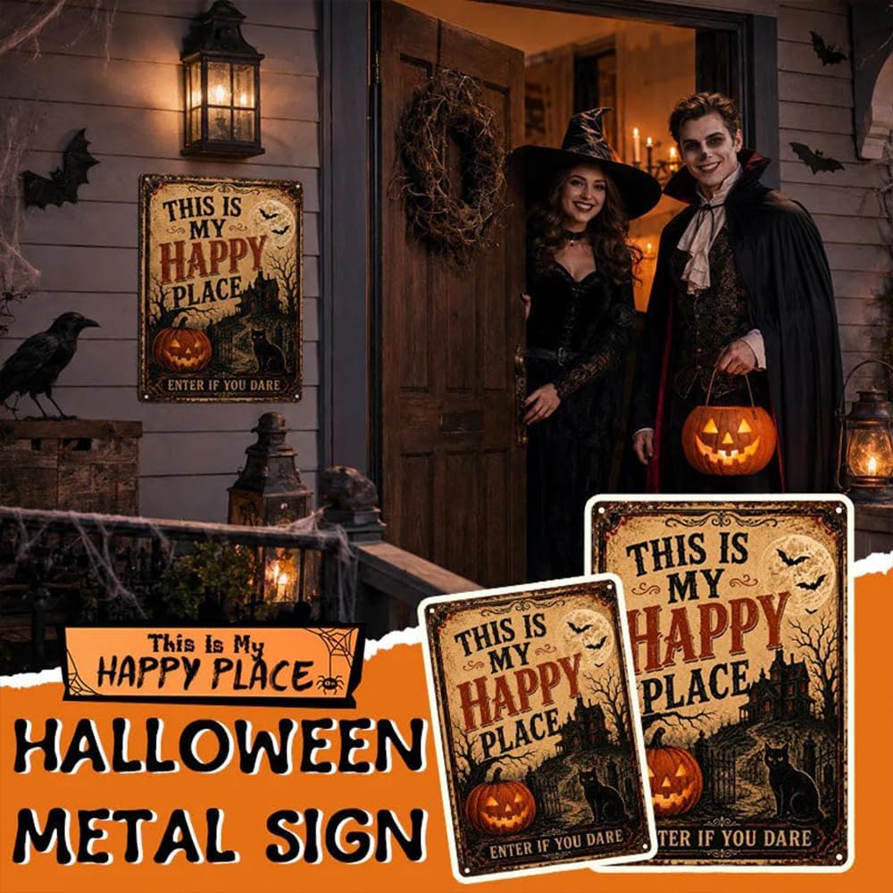 Haunted Place Halloween Door Sign – Spooky Home Decor