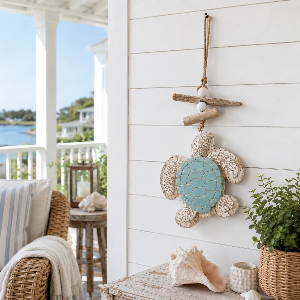 Glowing Coastal Sea Turtle Wall Art