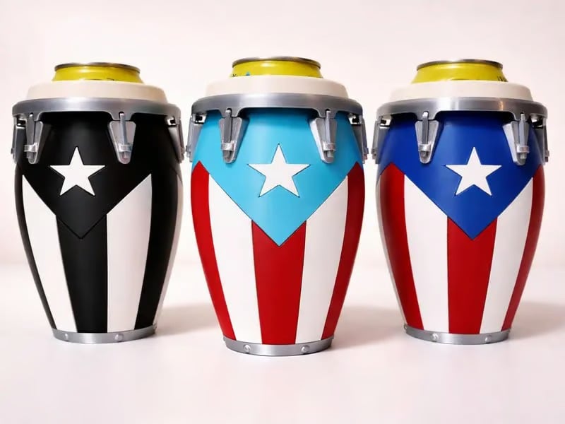 Conga-Style Can Holder – Celebrate Caribbean Pride, One Sip at a Time