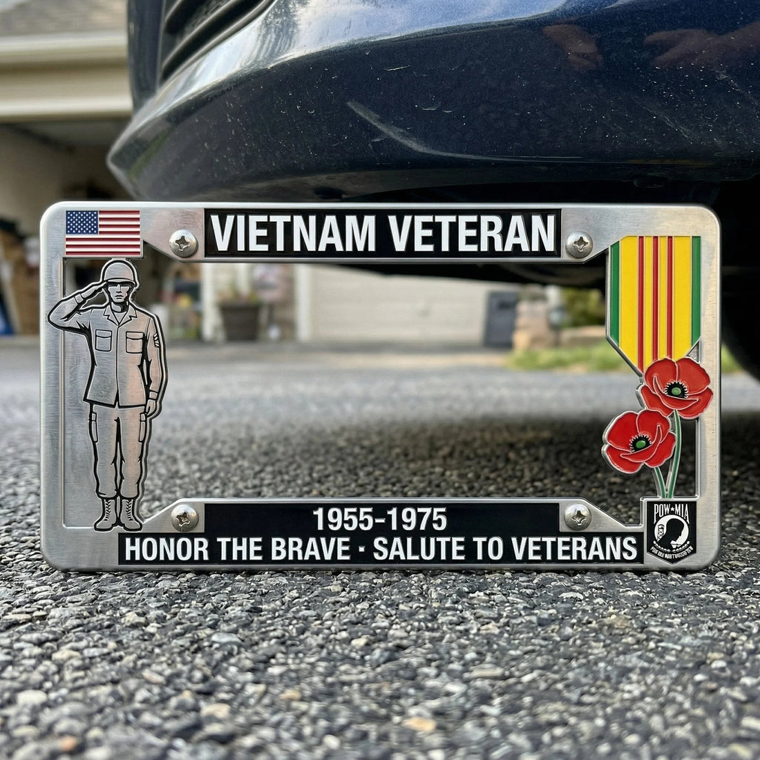 Vietnam Veteran Tribute License Plate Frame
