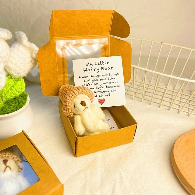 Handmade Mini Plush Teddy Bear in Gift Box