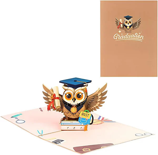 Pop up 3D Owl Graduation card