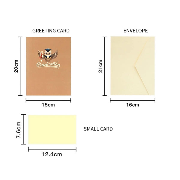 Pop up 3D Owl Graduation card