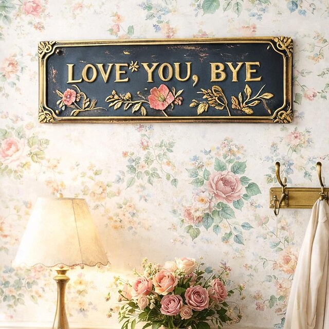 Love You, Bye – Vintage Metal Wall Sign