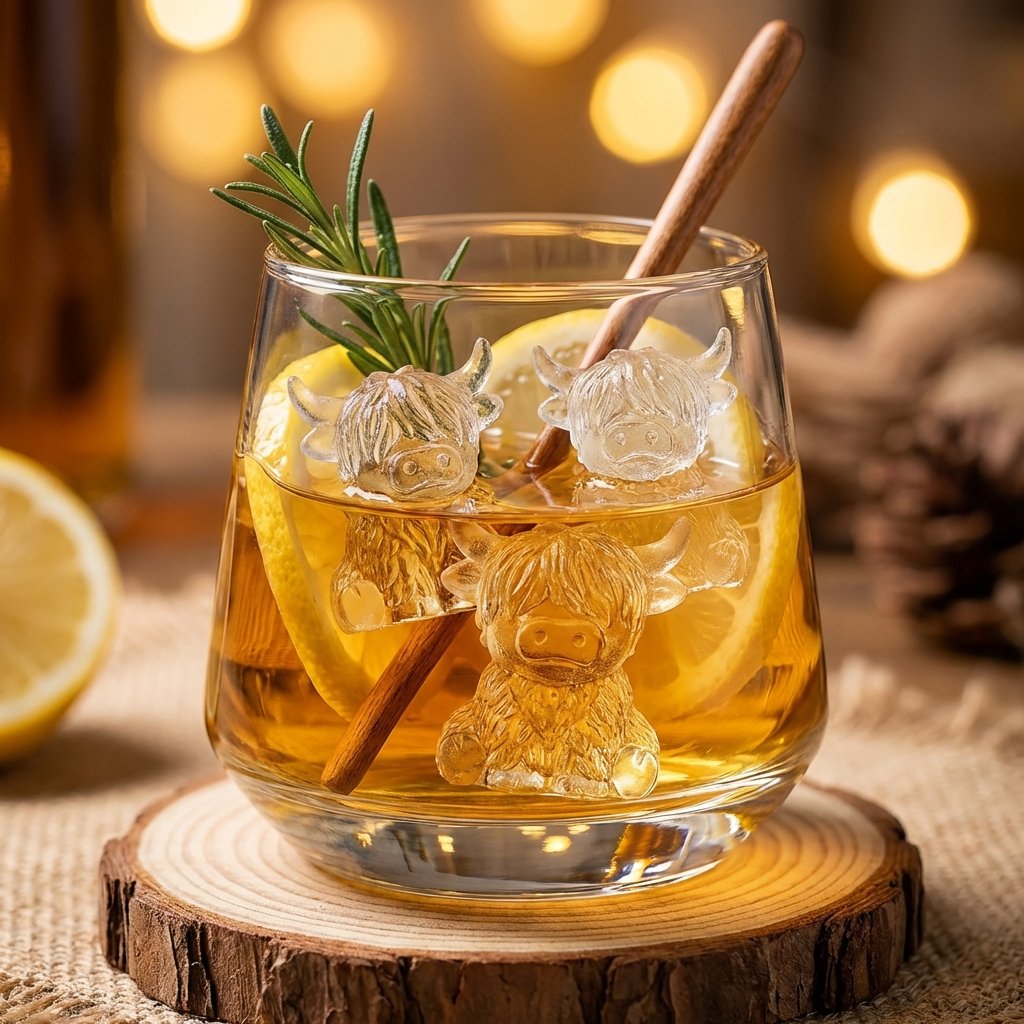 Mini Highland Cow Ice Cube & Dessert Mold Cute 3D Ice for Drinks