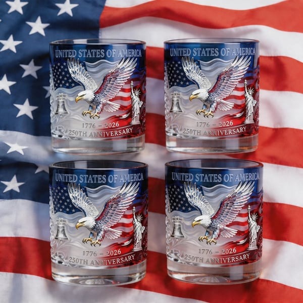 USA 250th Anniversary Whiskey Glass