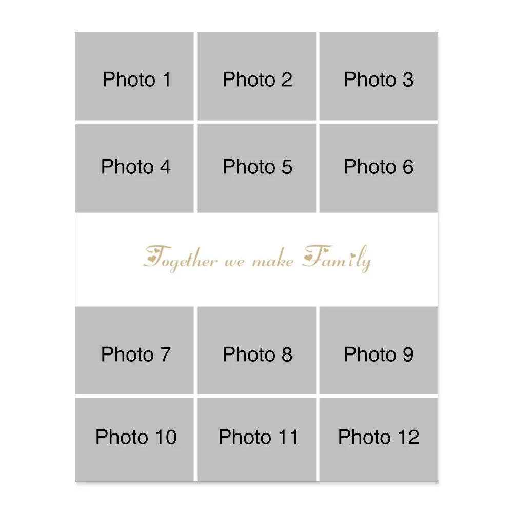 Personalized 12 Photos Collage Super Soft Blanket with Text Christmas Thanksgiving Day Gift for Family Friend