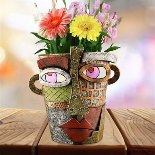 Picasso Brutalist Abstract Beauty Face Flower Pot