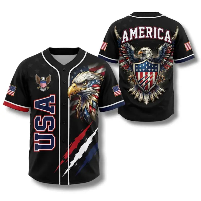 America 250 Patriotic Eagle Baseball Jersey – 1776–2026 Anniversary Edition