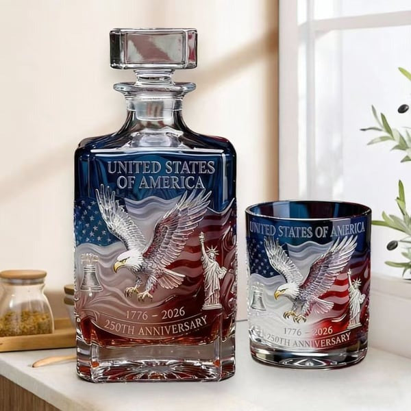 USA 250th Anniversary Whiskey Glass