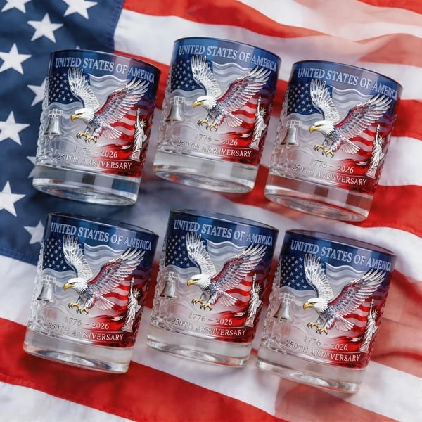 USA 250th Anniversary Whiskey Glass