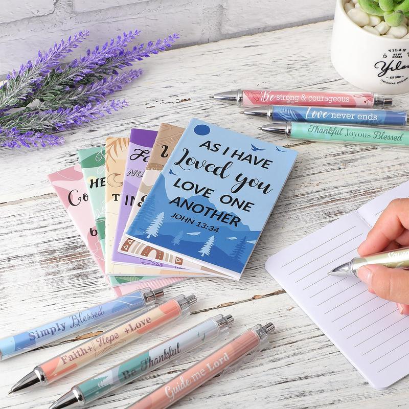 Ensemble de cadeaux chrétiens : Stylos de motivation et carnets de versets bibliques