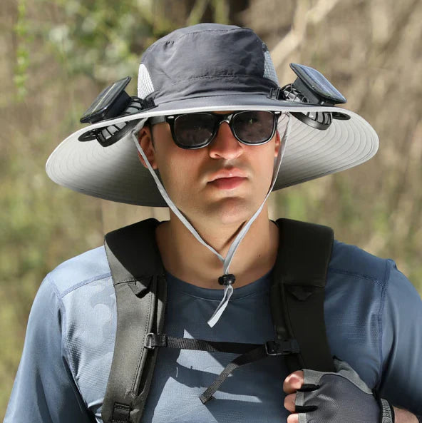 Unisex Breezy Solar Fan Hat (Adjustable 22"-25")