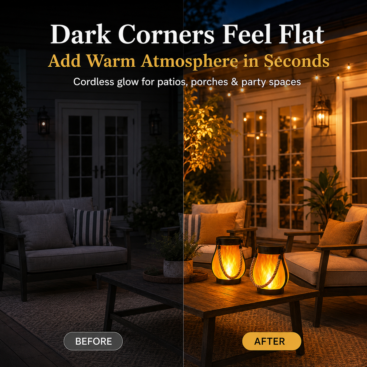 2-Pack – Solar Flickering Flame Lanterns